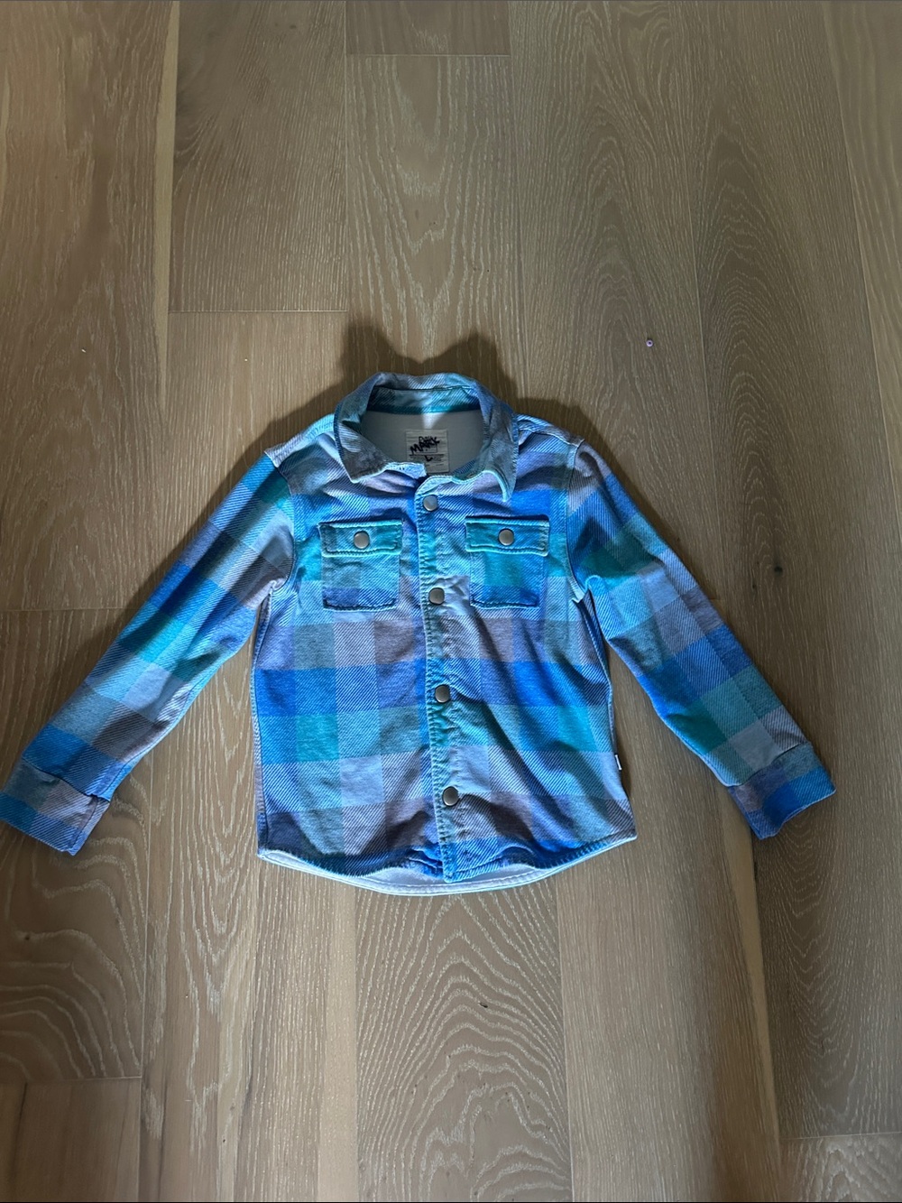 Kids Little Sleepies Blue Plaid Button-Up Shirt